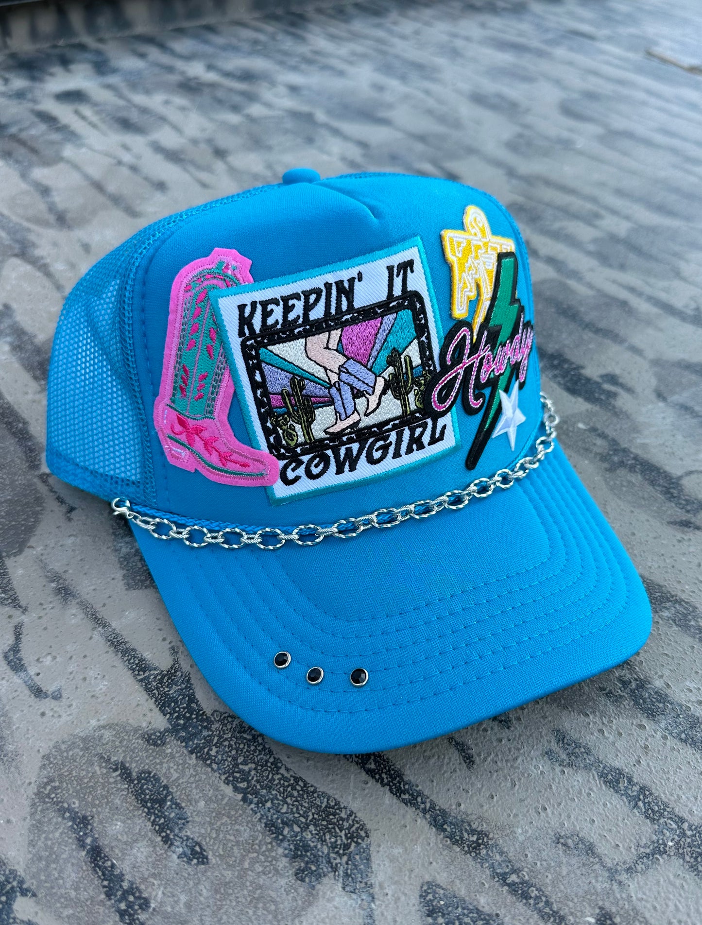 Howdy Cowgirl Patch Trucker Hat