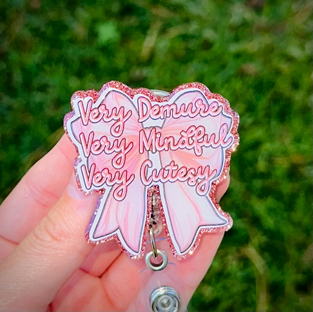 Demure Glitter Retractable Badge Reel