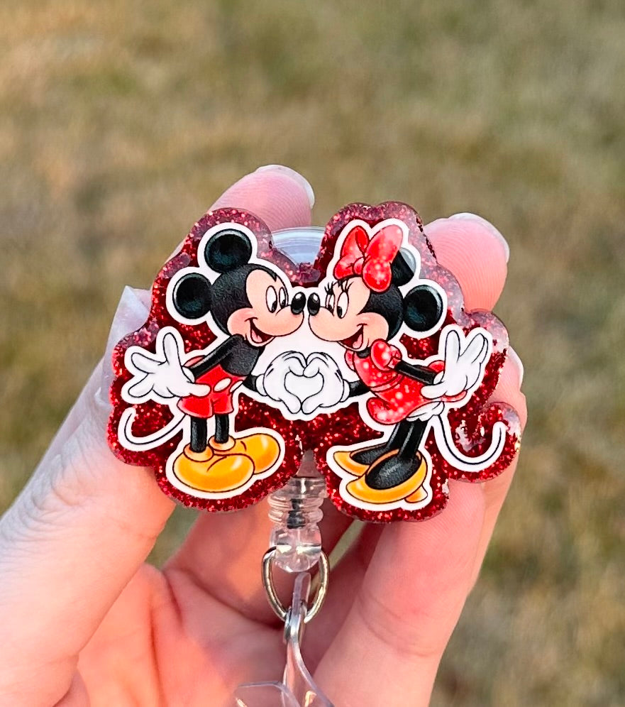 Mickey Heart Retractable Badge Reel