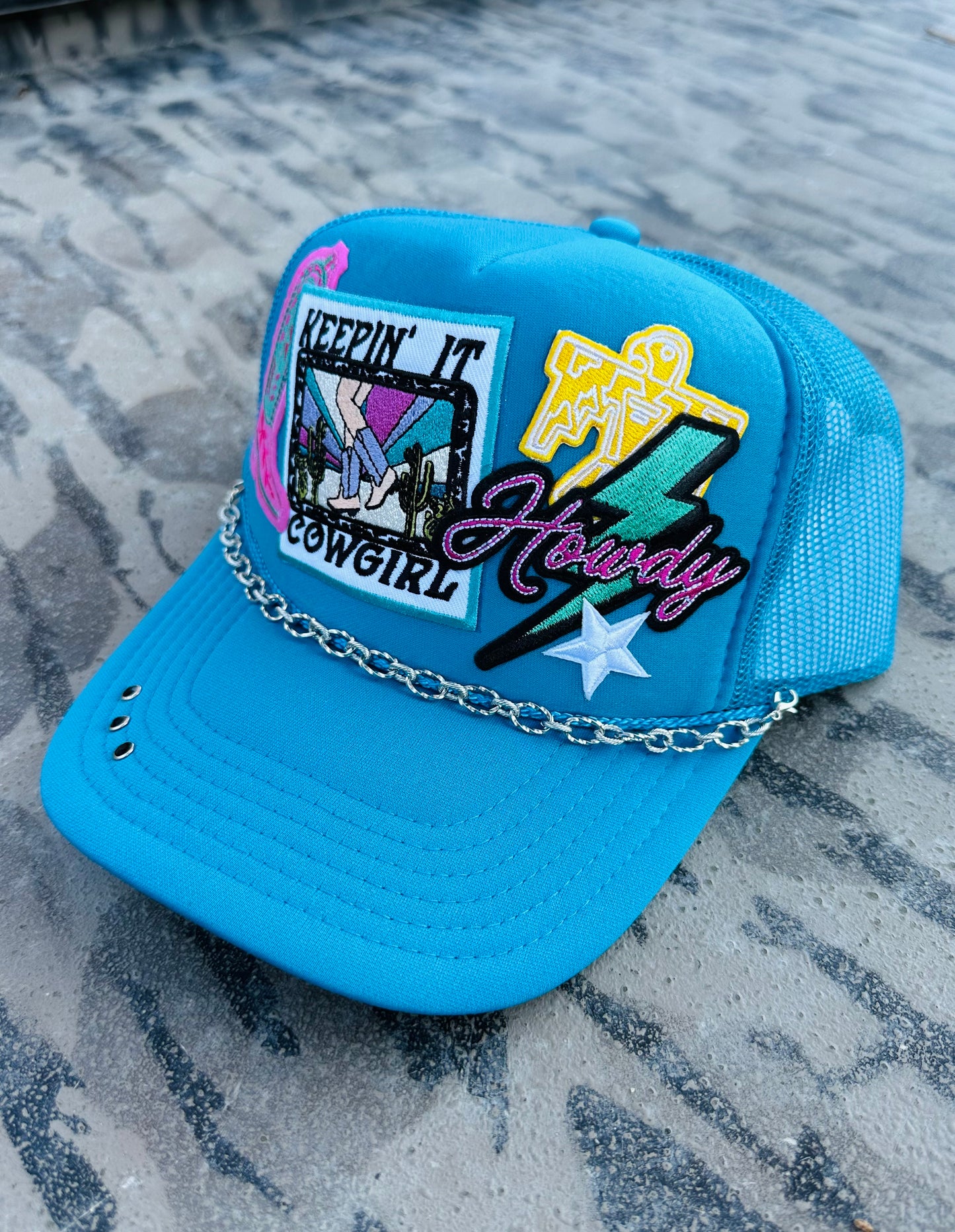 Howdy Cowgirl Patch Trucker Hat