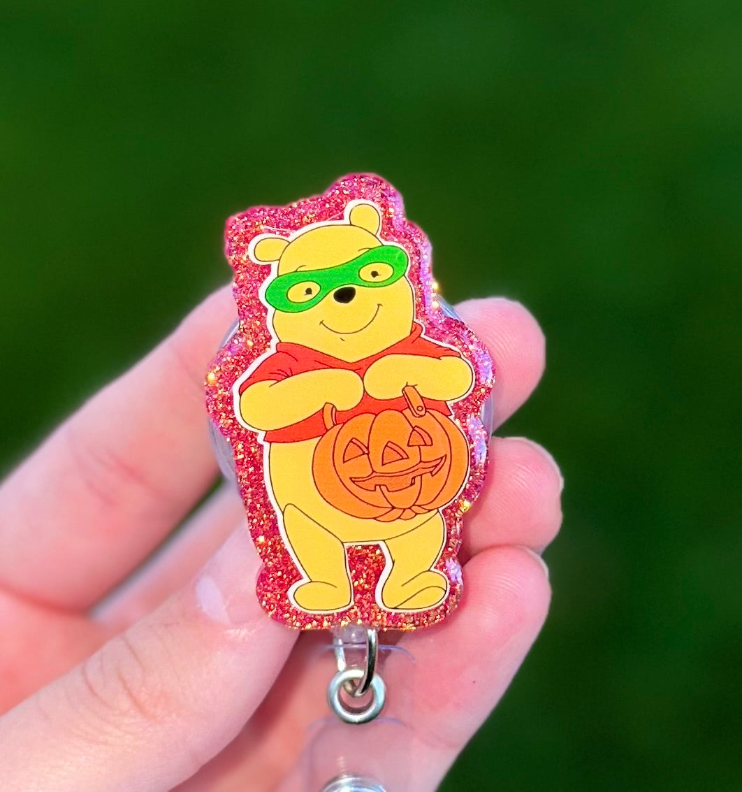 Halloween Pooh Bear Retractable Badge Reel