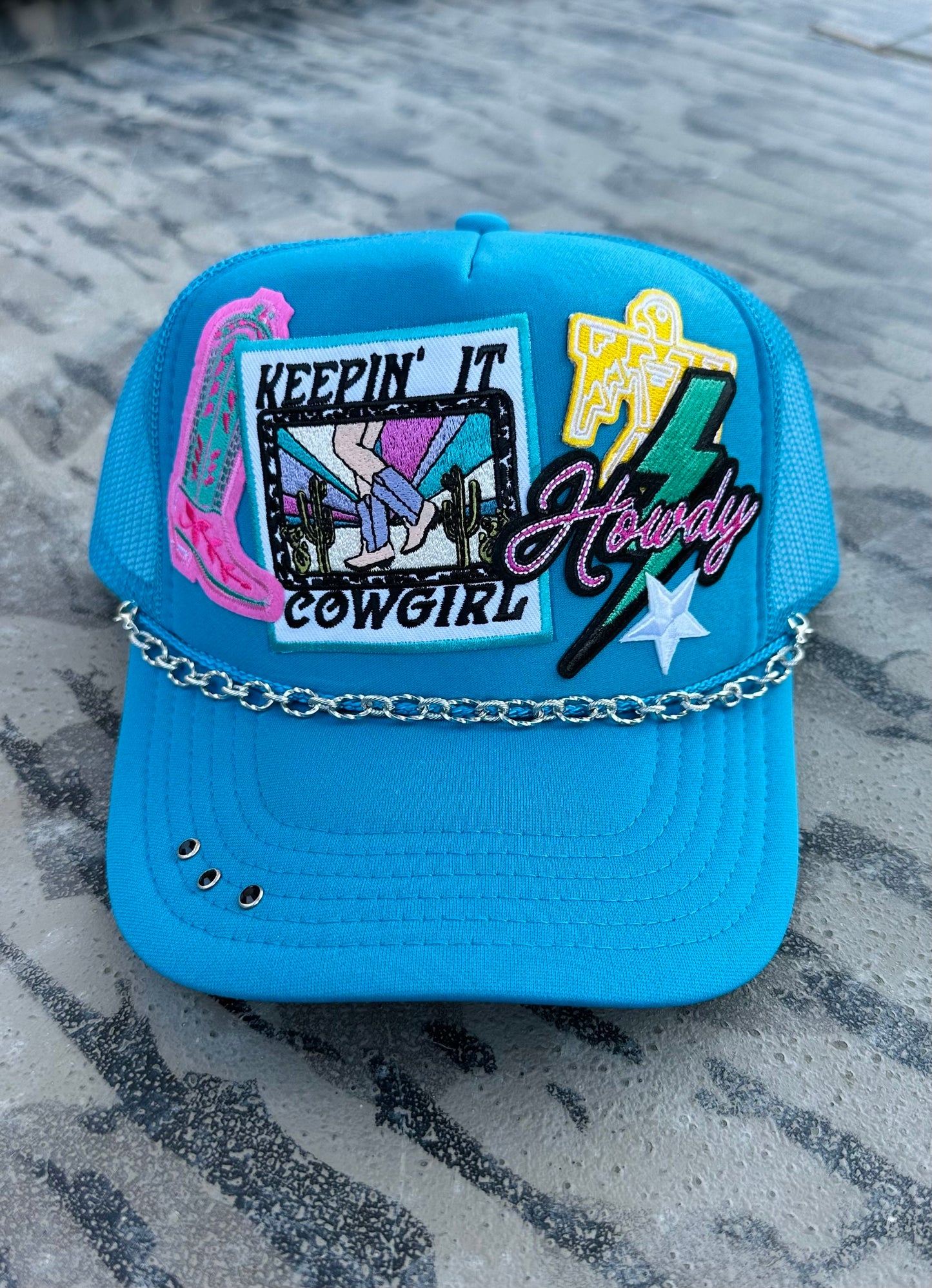 Howdy Cowgirl Patch Trucker Hat