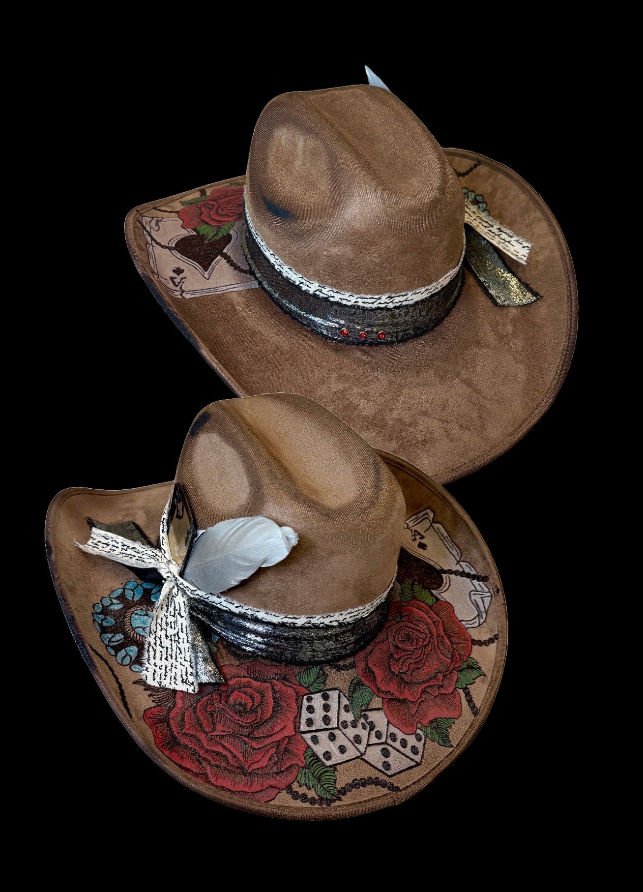 Lucky Rose MEDIUM Burned Hat