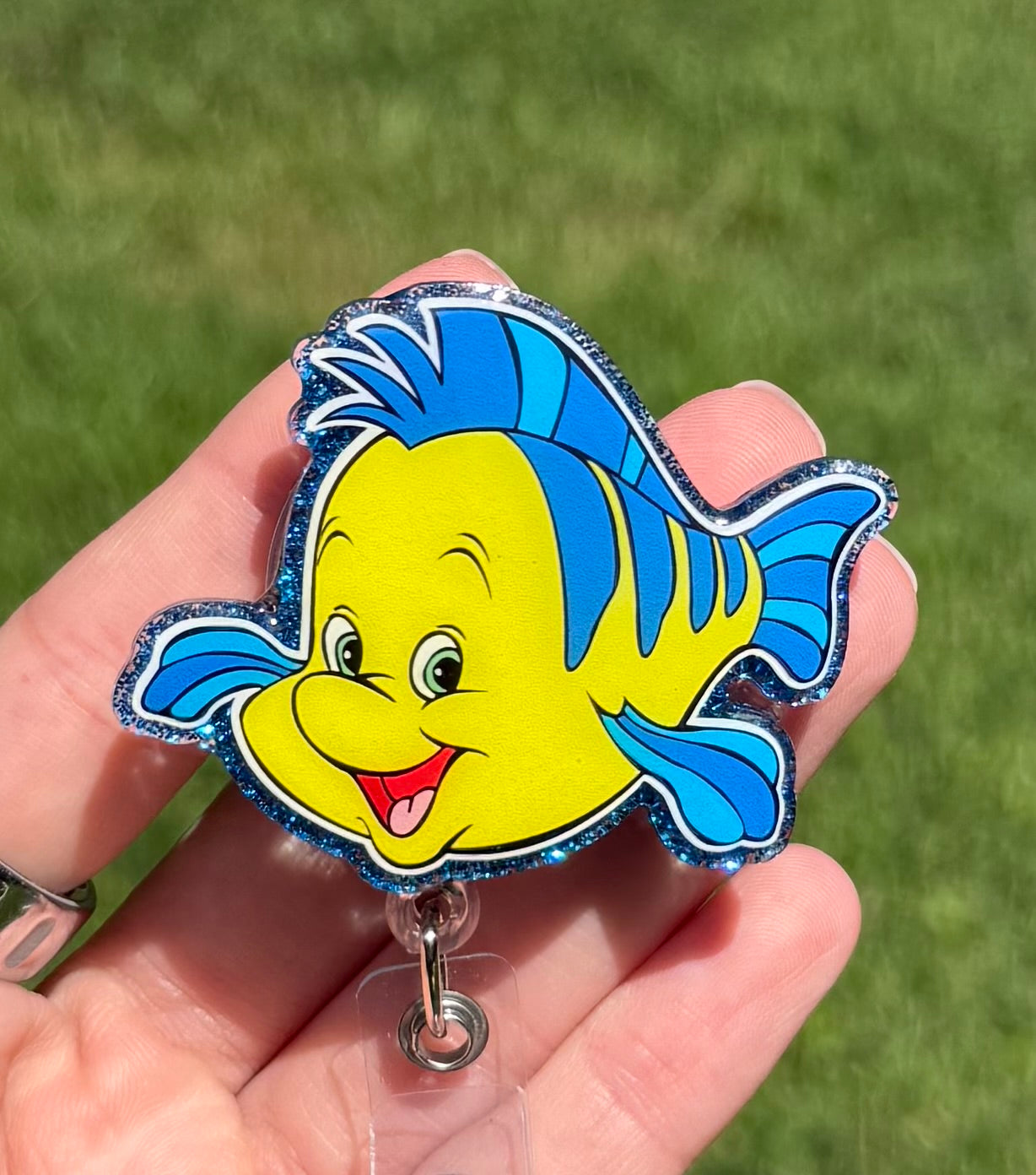 Flounder (2 inch) Retractable Badge Reel