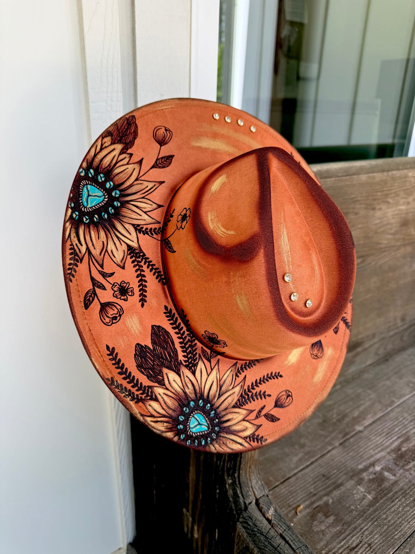Metallic Gold Sunflower Adjustable Hat