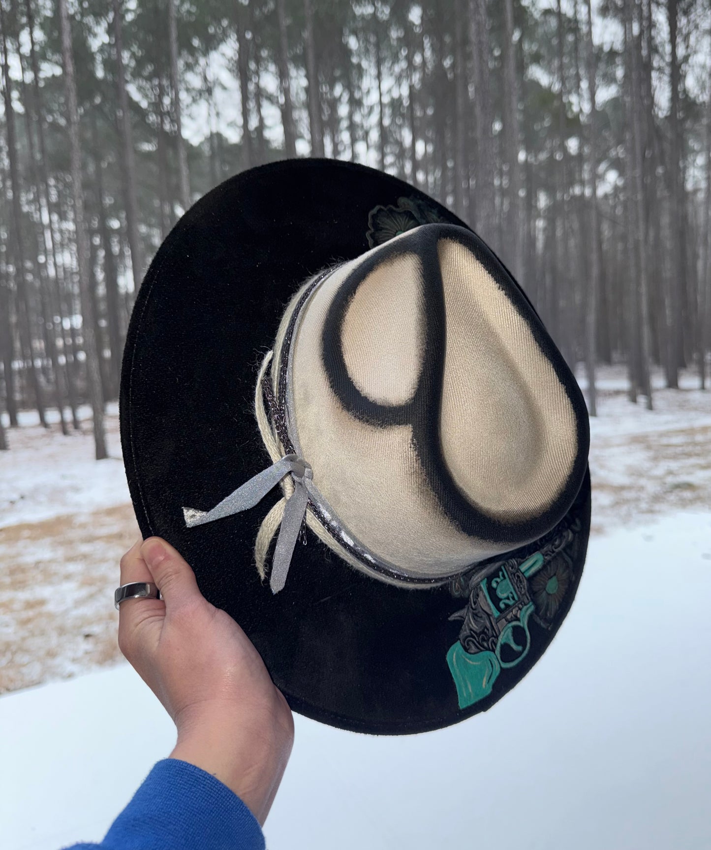 Hand Painted Size MEDIUM Tooled Hat
