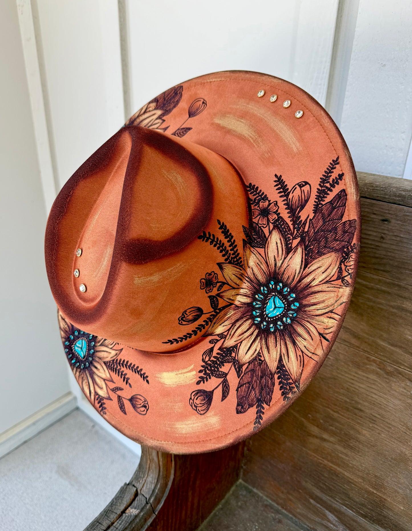 Metallic Gold Sunflower Adjustable Hat
