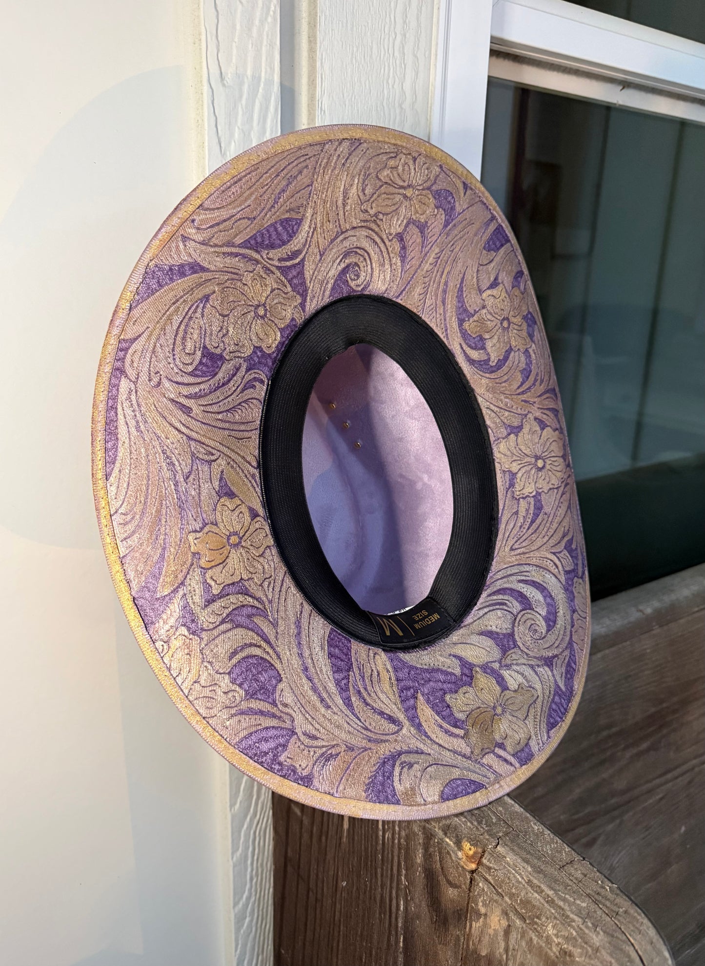 Lavender Tooled MEDIUM Cowgirl Hat