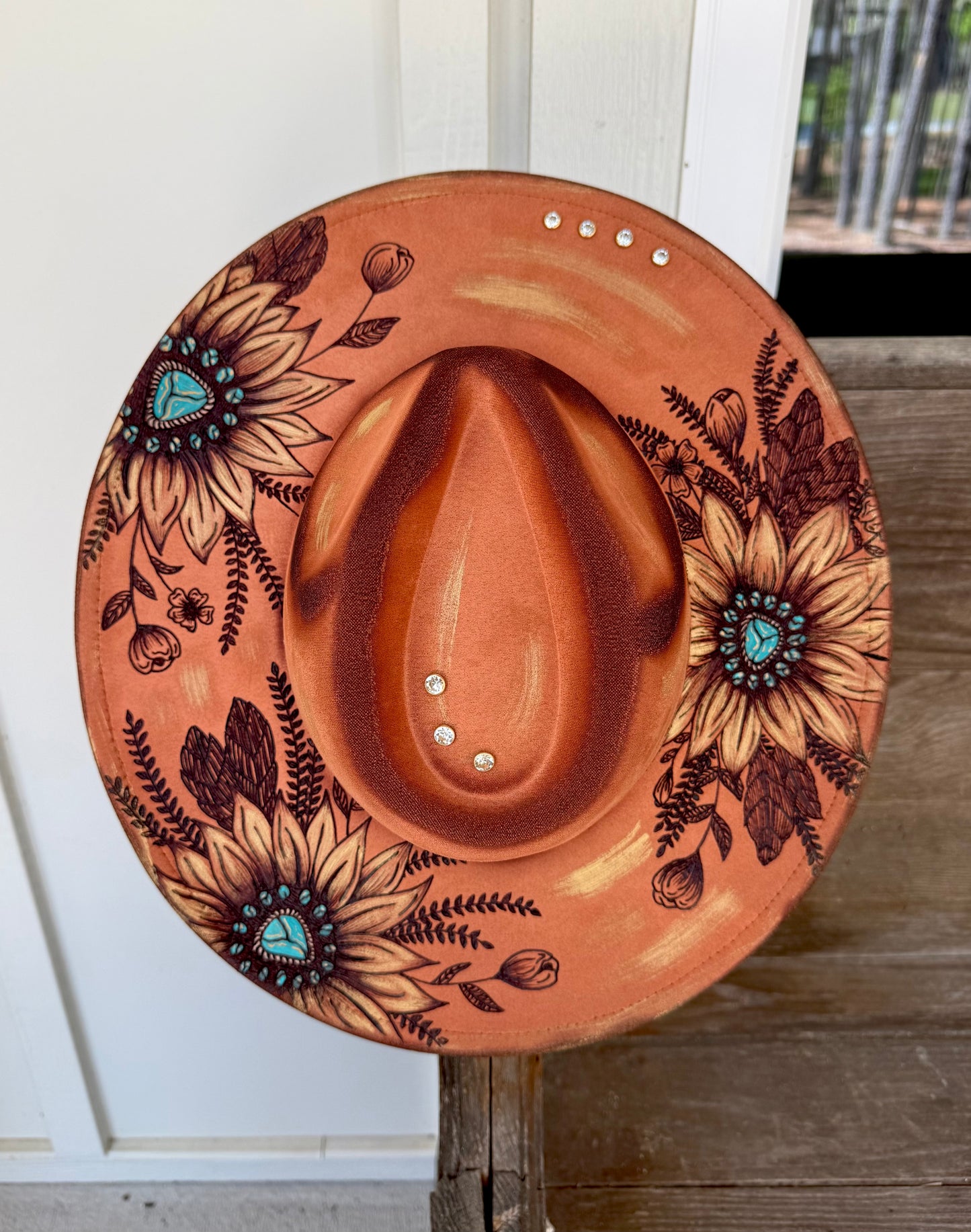 Metallic Gold Sunflower Adjustable Hat