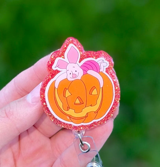 Piglet Lantern Retractable Badge Reel