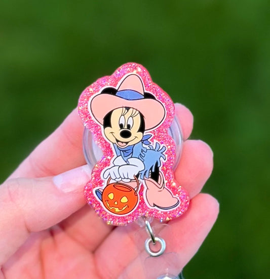 Minnie Cowgirl Retractable Badge Reel