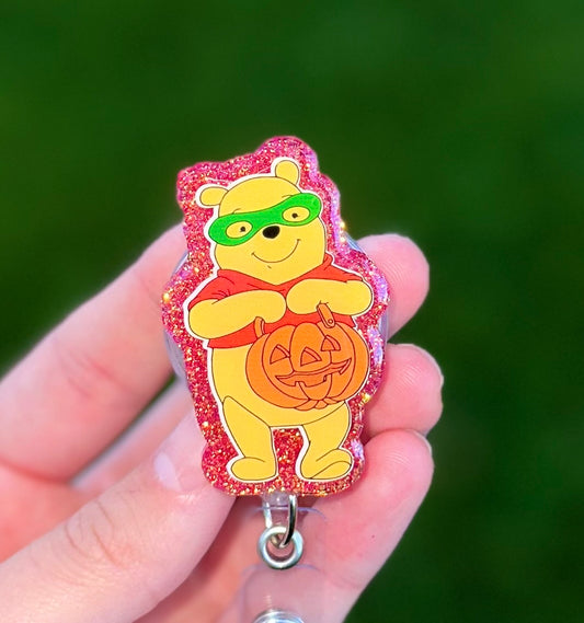 Halloween Pooh Bear Retractable Badge Reel