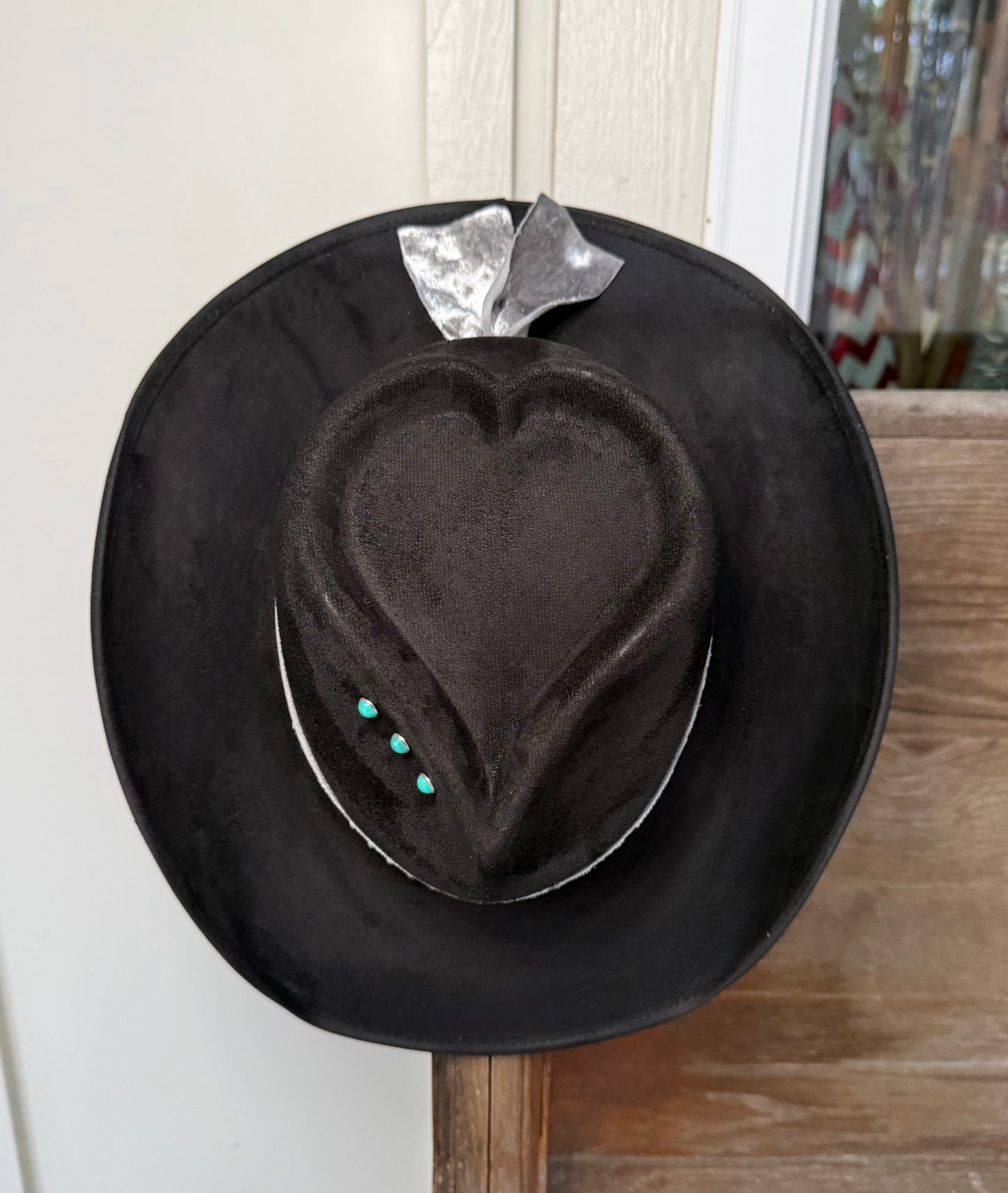 Hand Painted Turquoise Concho MEDIUM Cowgirl Hat