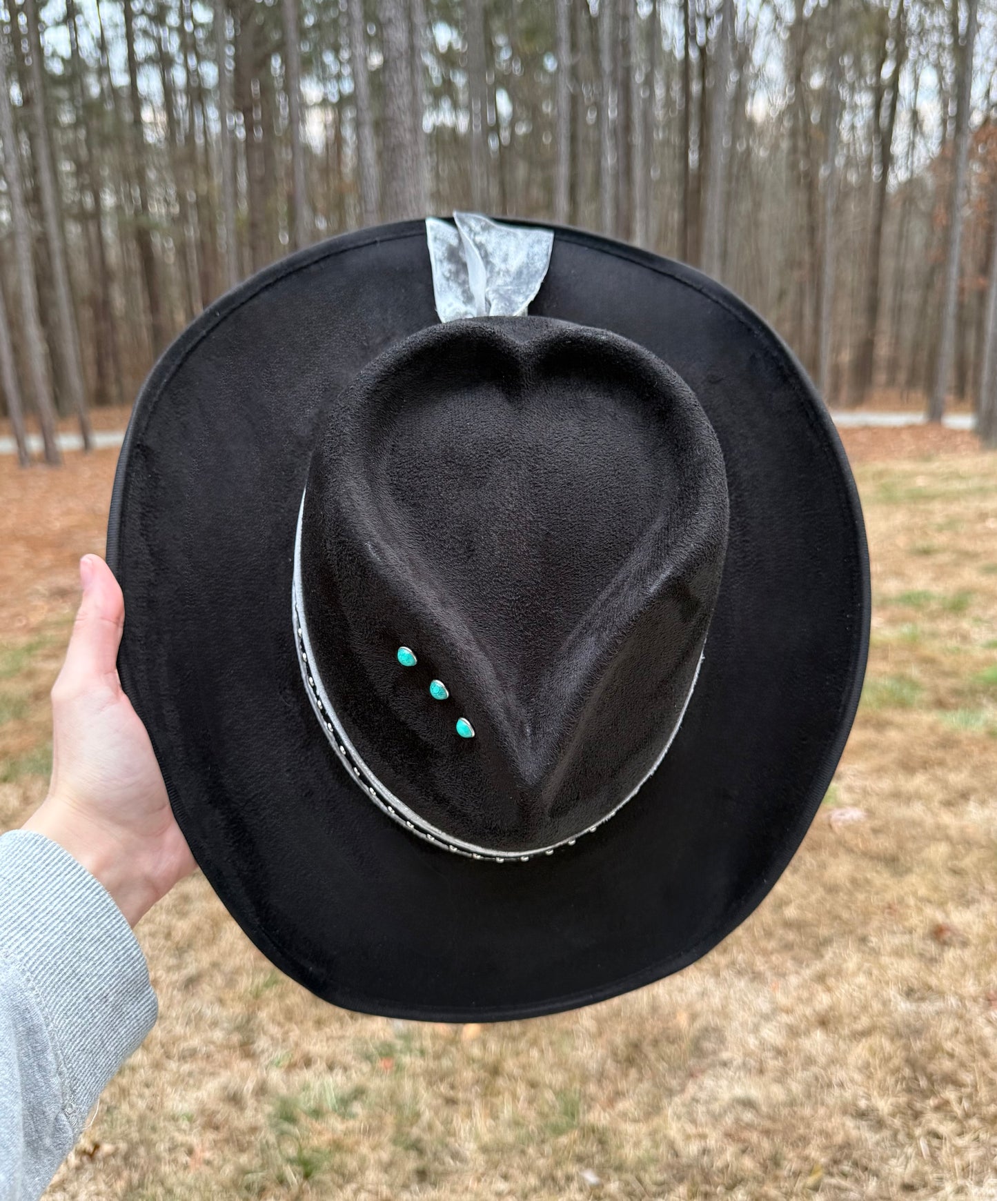 Hand Painted Turquoise Concho MEDIUM Cowgirl Hat