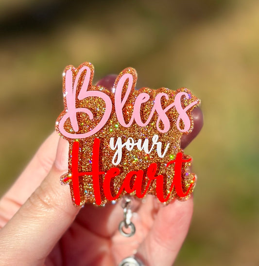 Bless your Heart Retractable Badge Reel