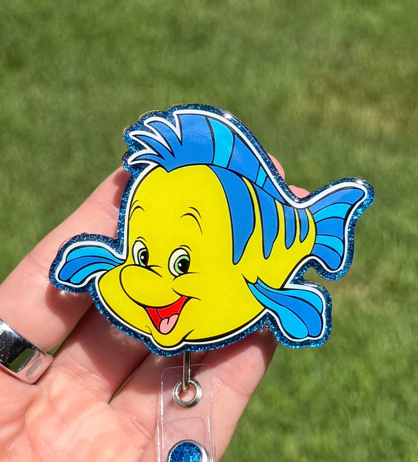 Flounder (2.5 inch) Retractable Badge Reel