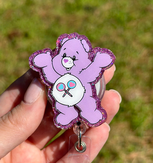 Care Bear Purple Retractable Badge Reel