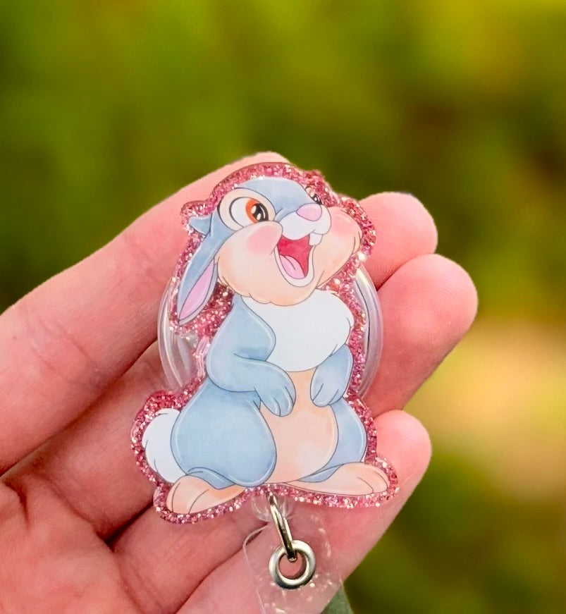Bambi Thumper Glitter Retractable Badge Reel